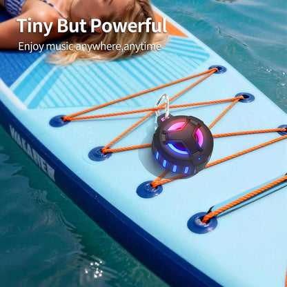 Bluetooth Shower Speaker, Waterproof Portable Bluetooth Speakers, IP67 Waterproof Wireless Speaker with LED Light, Floating, 2000Mah, True Wireless Stereo for Kayak, Beach,Gifts for Men -Black