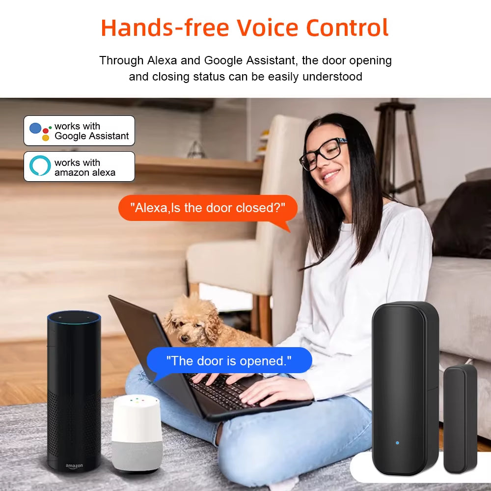 Wifi or Zigbee Door Window Sensor Smart Home Wireless Door Open Close Detectors APP Remote Alarm Work with Alexa Google Home