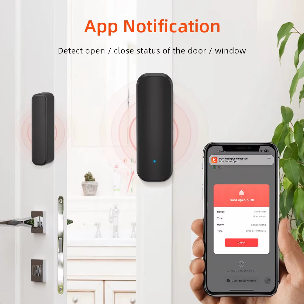 Wifi or Zigbee Door Window Sensor Smart Home Wireless Door Open Close Detectors APP Remote Alarm Work with Alexa Google Home