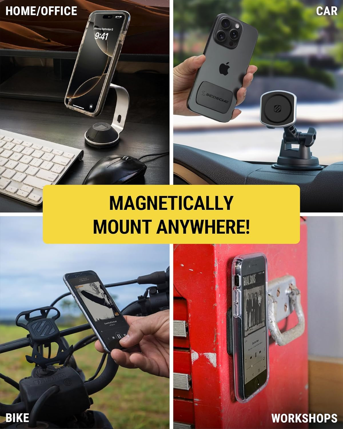 MAGRKI Magicmount Magnetic Mount Replacement Plate Kit for Mobile Devices, Black