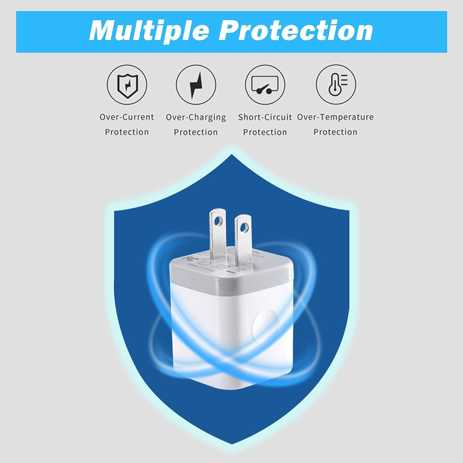 USB Wall Charger,4-Pack 2.1A Dual Port USB Cube Power Adapter Wall Charger Plug Charging Block Cube for Phone 8/7/6 Plus/X, Pad, Samsung Galaxy S5 S6 S7 Edge,Lg, Android (White)