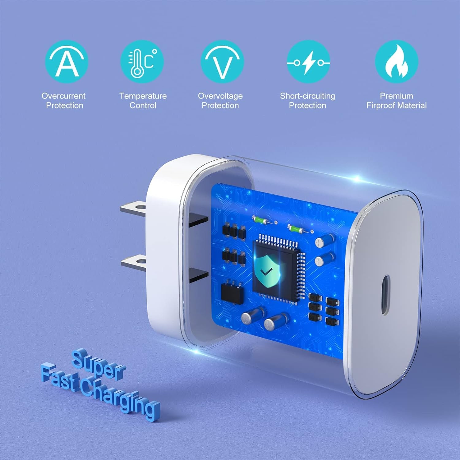 USB C Charger Block,  25W Super Fast Charger Type C Charging Block Compatible Iphone 15/14/13 Pro/12 Mini/11 Pro Max/Xs/Xr/Se/Ipad Pro, Samsung S23/S22 Ultra/S21 Plus/S20 FE-3 Pack White